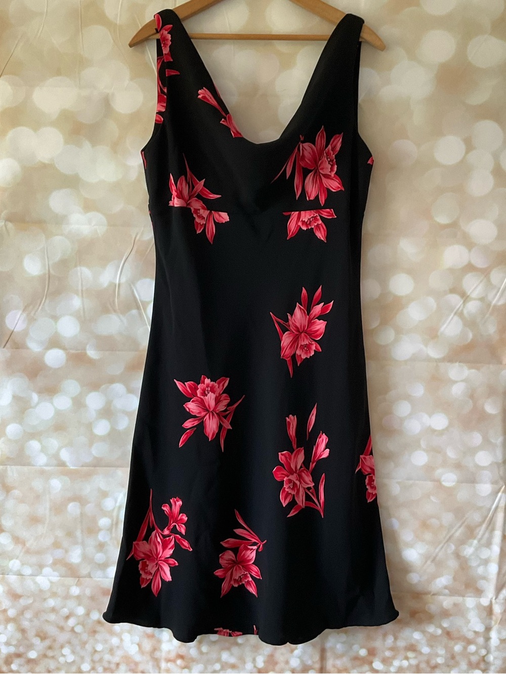 Vintage Sheri Martin New York Black Floral Dress